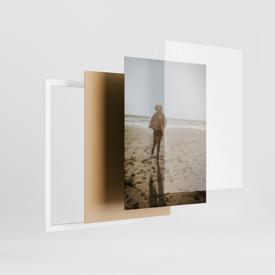 Zestaw obrazy w ramie, plakaty - plaża, palmy, morze - rama biała