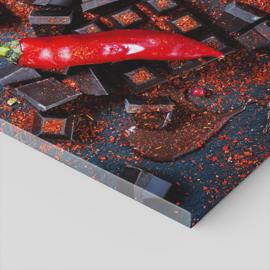 Obraz na płótnie - czekolada, papryka, przyprawy