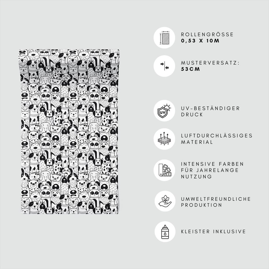 Tapeta - psy, ilustracje, zwierzęta