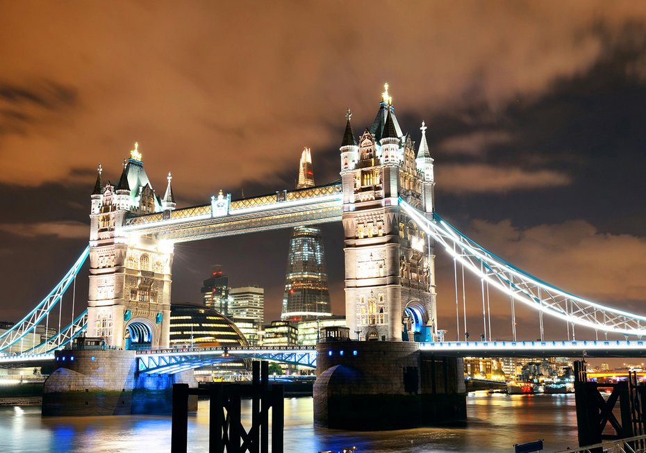 Fototapeta - Londyn, most, noc