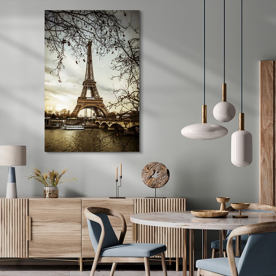 Obraz na płótnie - Paryż, Wieża Eiffla, Sekwana