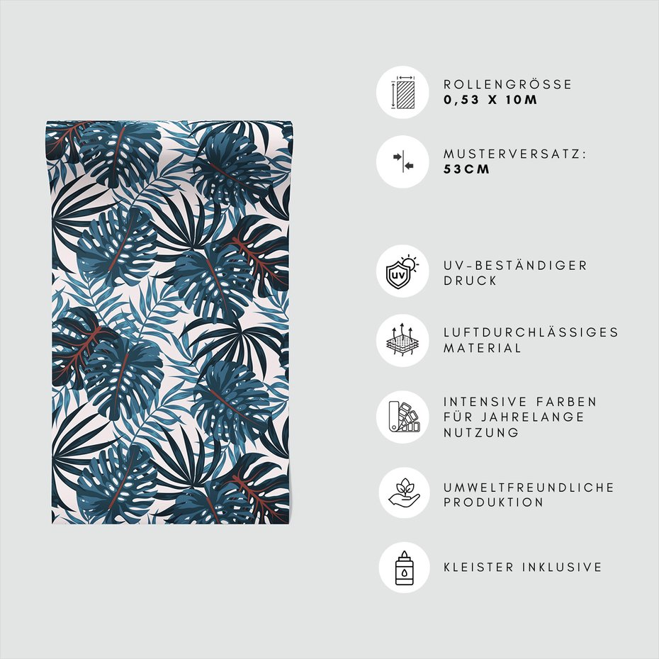 Tapeta - liście, monstera, tropikalny