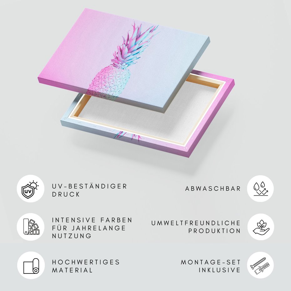 Obraz na płótnie - ananas, pastelowy, owoce