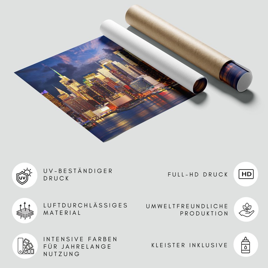 Fototapeta - miasto, noc, panorama