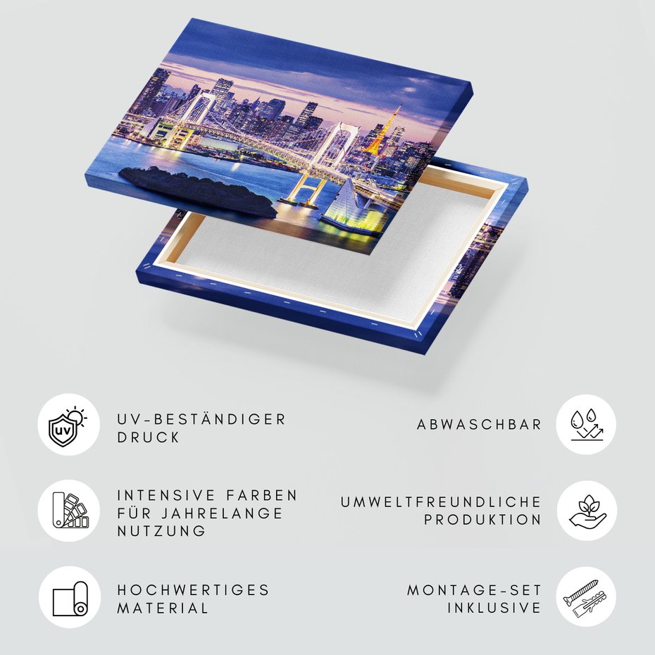 Obraz na płótnie - miasto, most, panorama