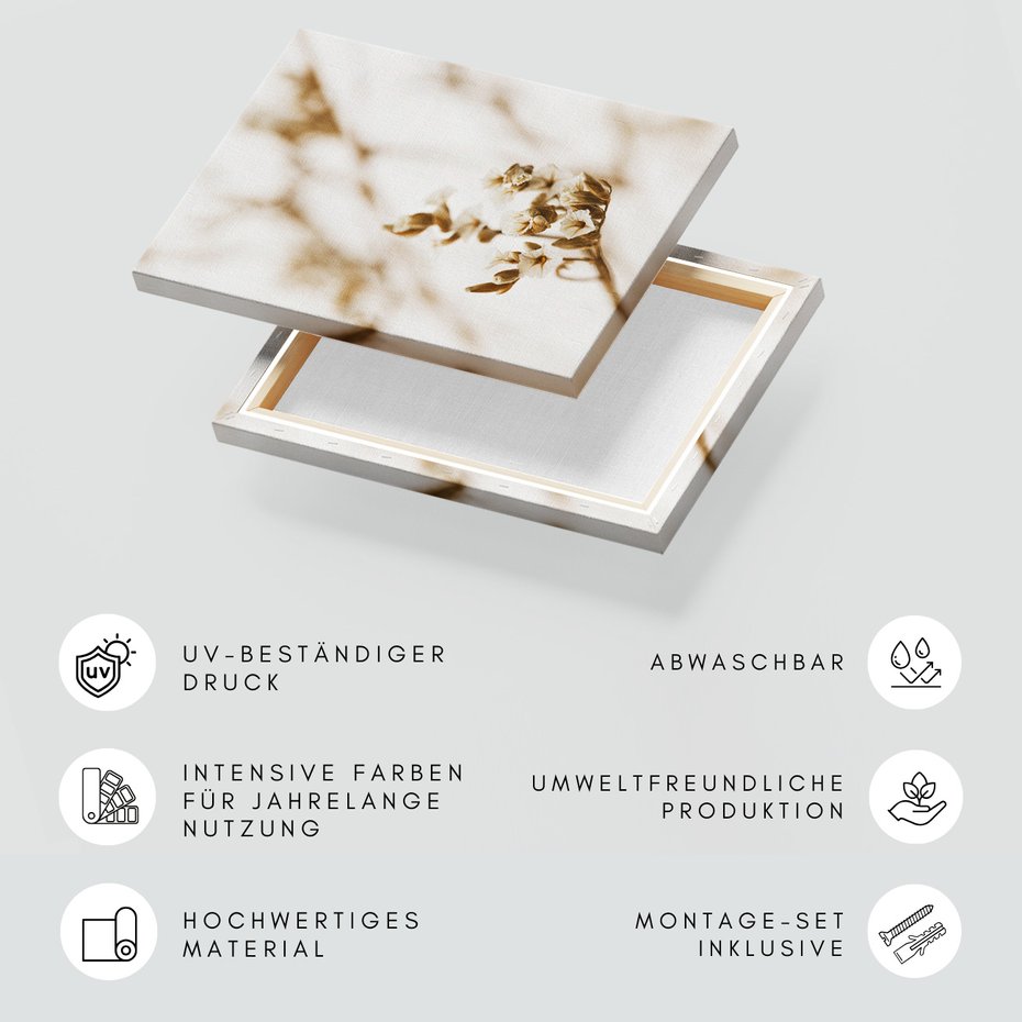 Obraz na płótnie - kwiaty, beżowy, delikatny