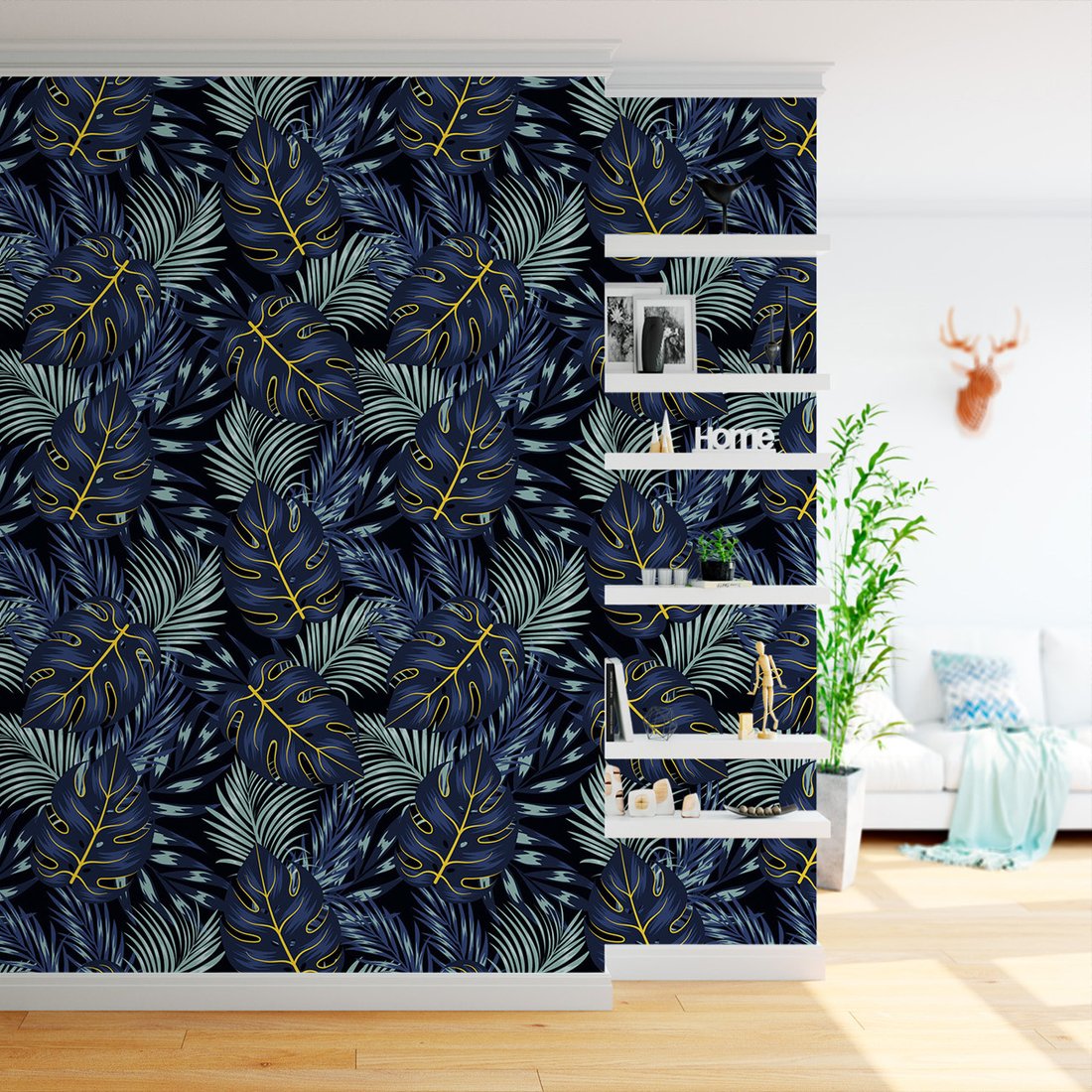 Tapeta - liście, monstera, tropikalny