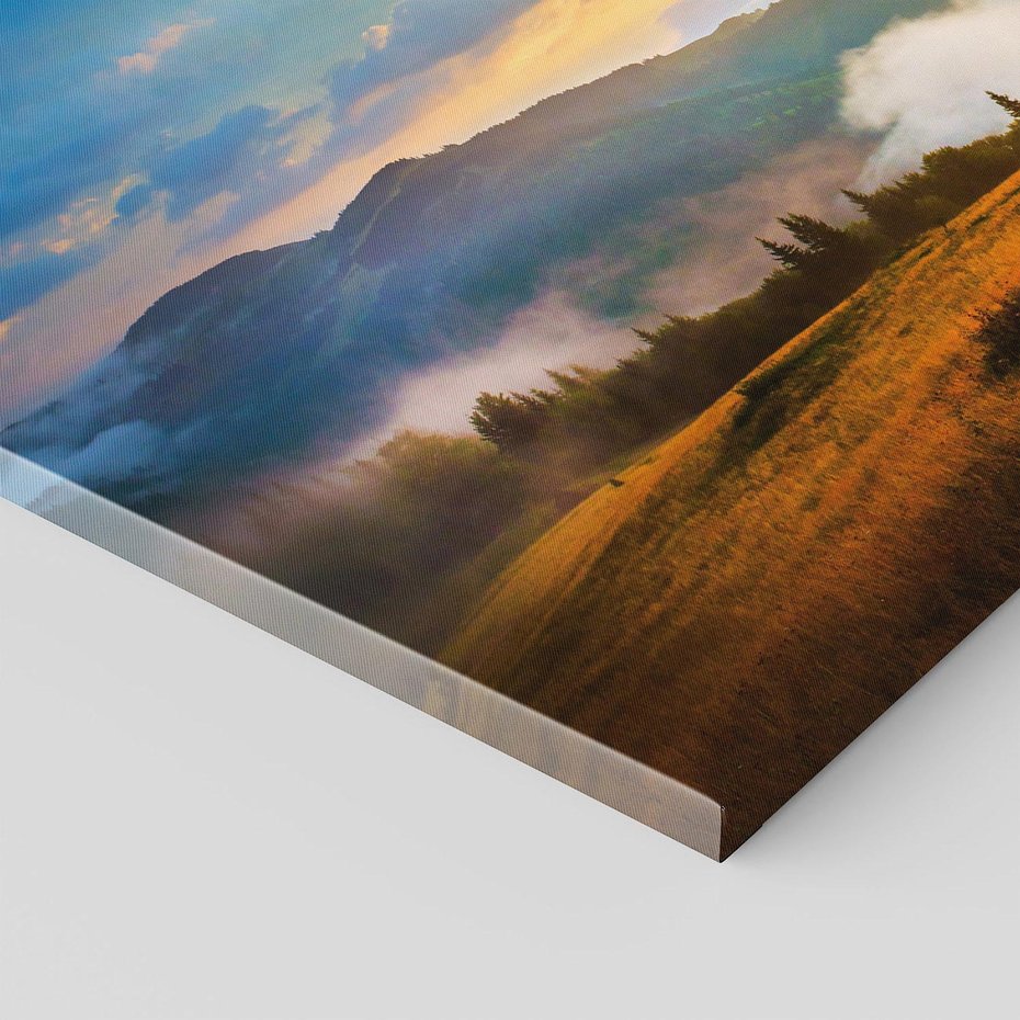 Obraz na płótnie - krajobraz, góry, zachód słońca