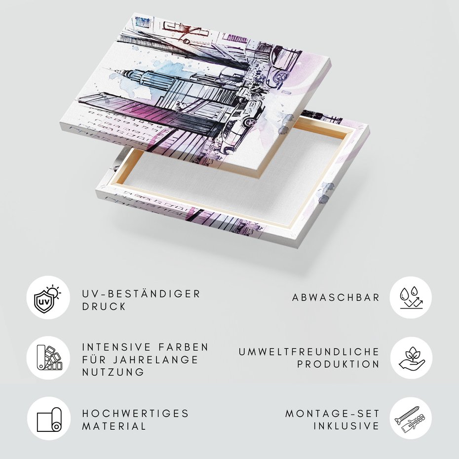 Obraz na płótnie - miasto, ulica, samochody