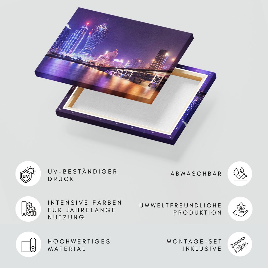 Obraz na płótnie - miasto, noc, budynki