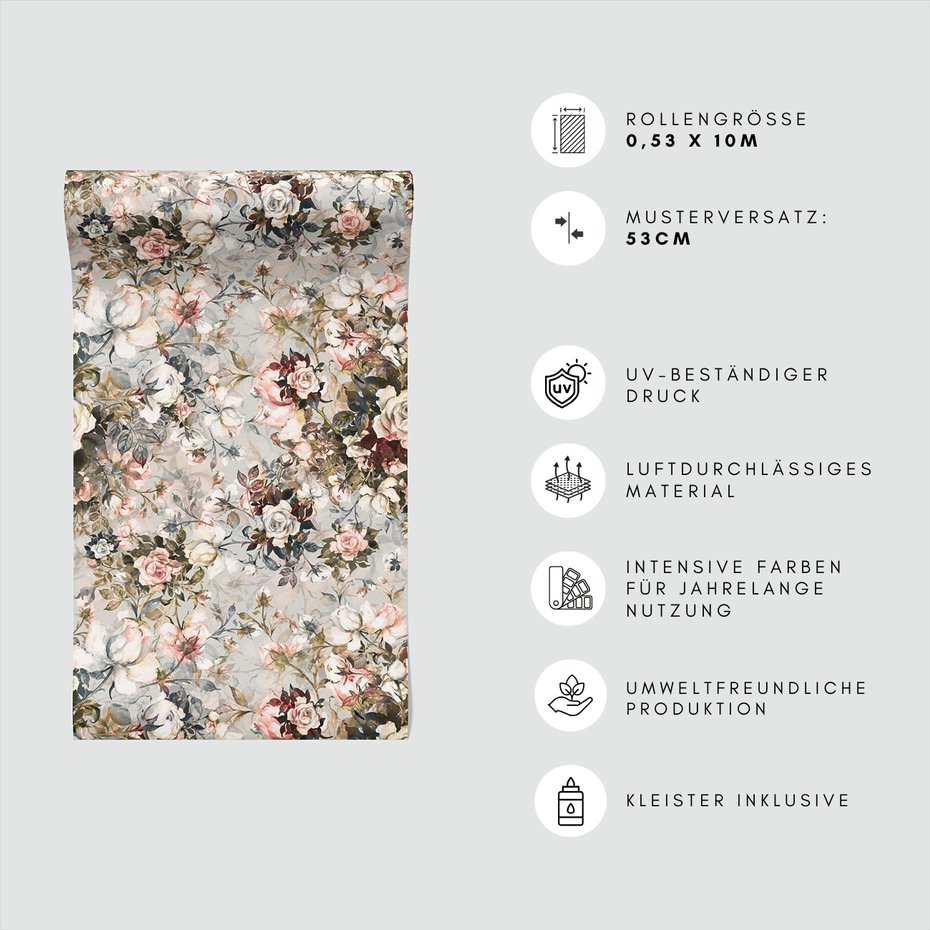 Tapeta - róże, kwiaty, liście