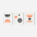 Zestaw obrazy w ramie, plakaty - abstrakcja, geometria, pastelowe - rama biała