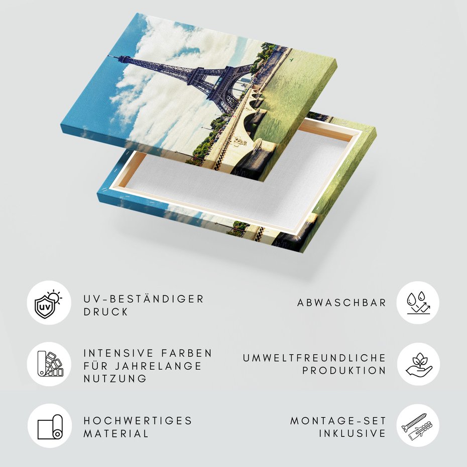 Obraz na płótnie - Wieża Eiffla, Paryż, most