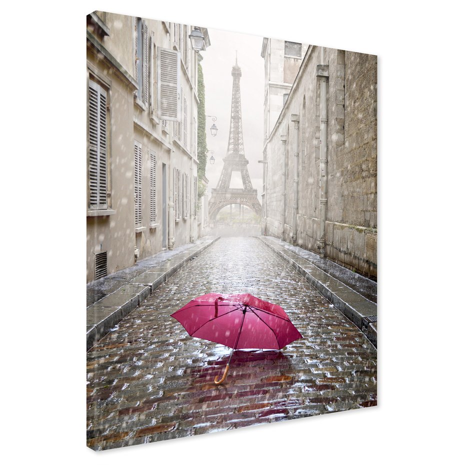 Obraz na płótnie - Paryż, deszcz, ulica