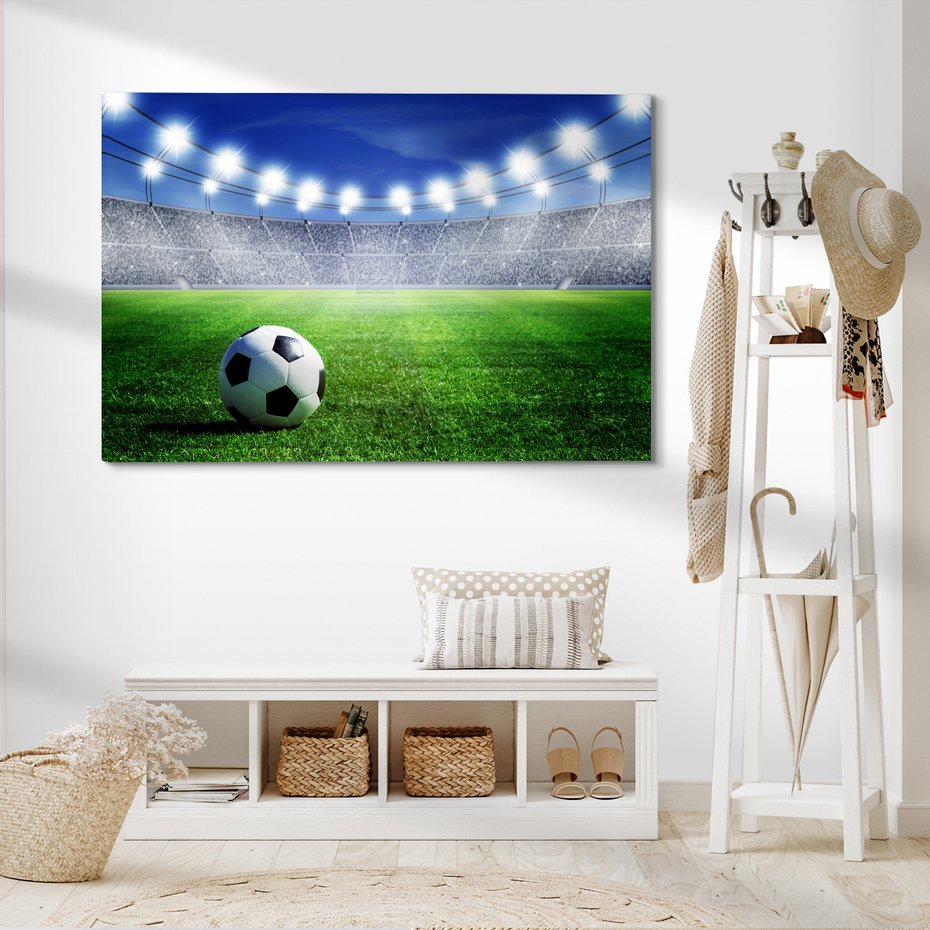 Obraz na płótnie - stadion, piłka nożna, trawa