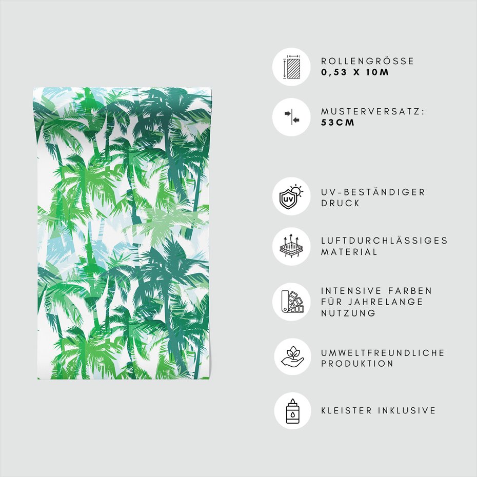 Tapeta - liście, palmy, lato