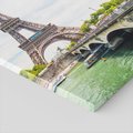 Obraz na płótnie - Paryż, Wieża Eiffla, most