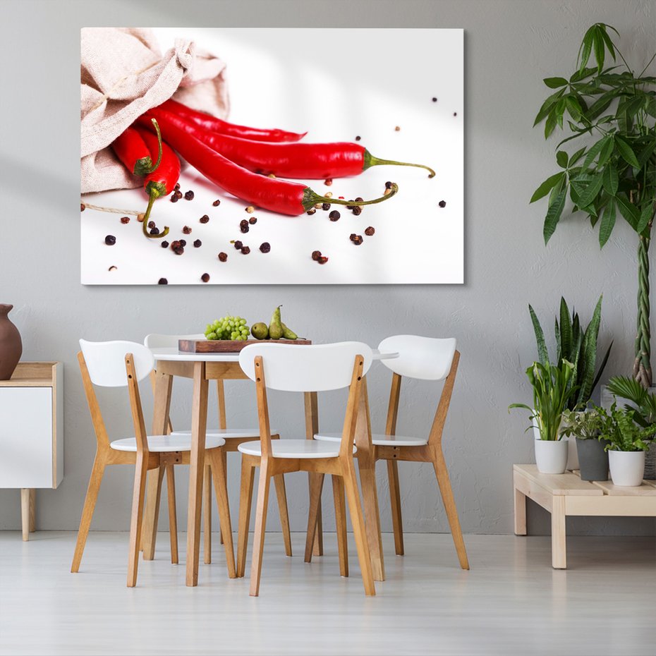 Obraz na płótnie - papryka, przyprawy, worek