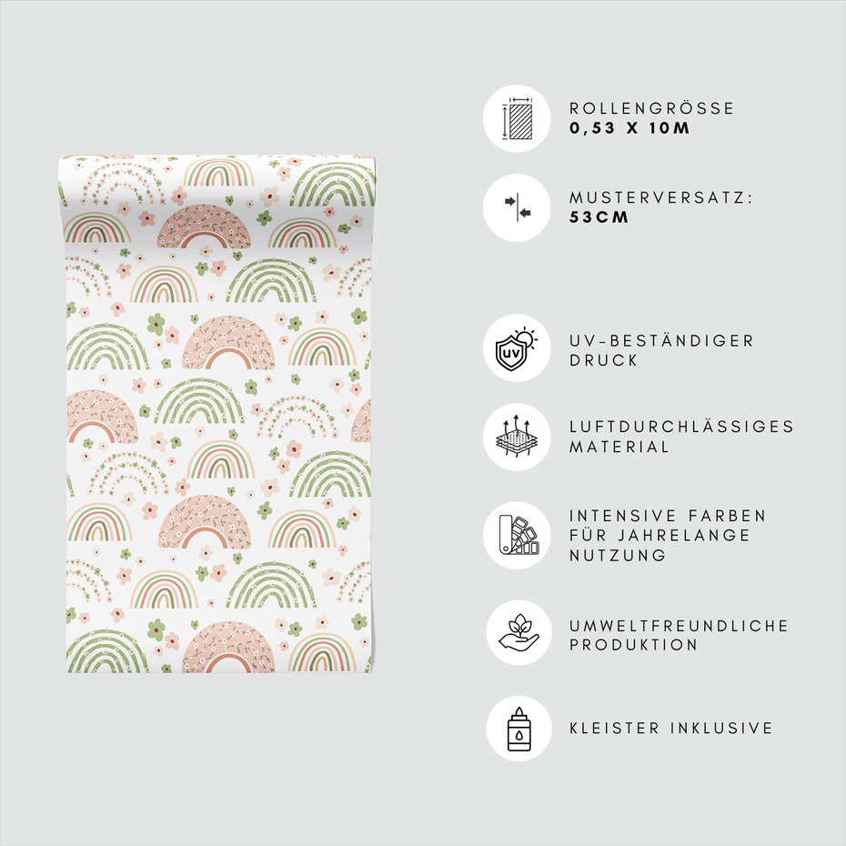 Tapeta - kwiaty, łuki, pastelowe