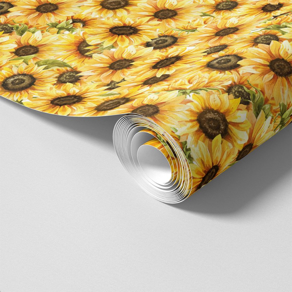 Tapeta - słoneczniki, płatki, liście