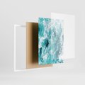 Zestaw obrazy w ramie, plakaty - woda, fale, turkusowy - rama biała