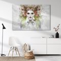 Obraz na płótnie - kobieta, kwiaty, abstrakcja