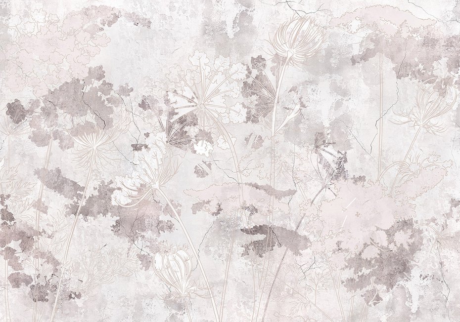 Fototapeta - loft, kwiaty, mural