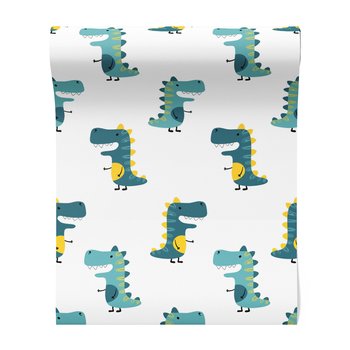 Tapeta - dziecięca, dinozaury, ilustracja, wzór