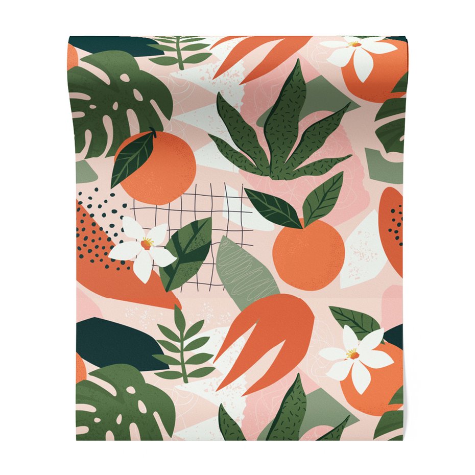 Tapeta - owoce, liście, abstrakcja