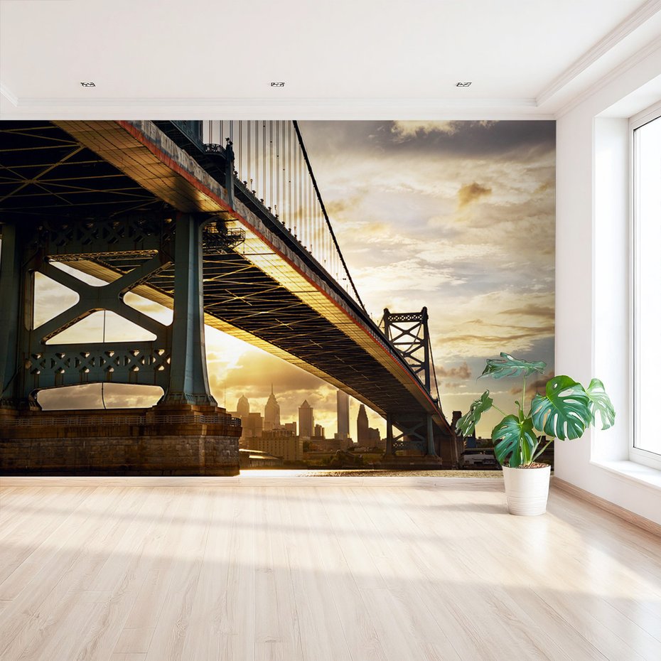 Fototapeta - most, miasto, rzeka