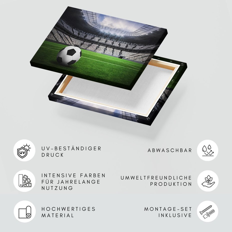 Obraz na płótnie - piłka nożna, stadion, trawa