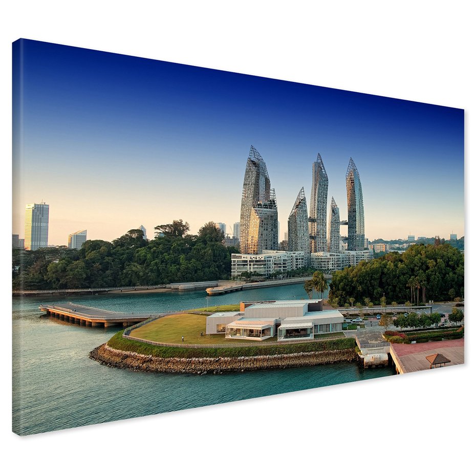 Obraz na płótnie - miasto, budynki, woda