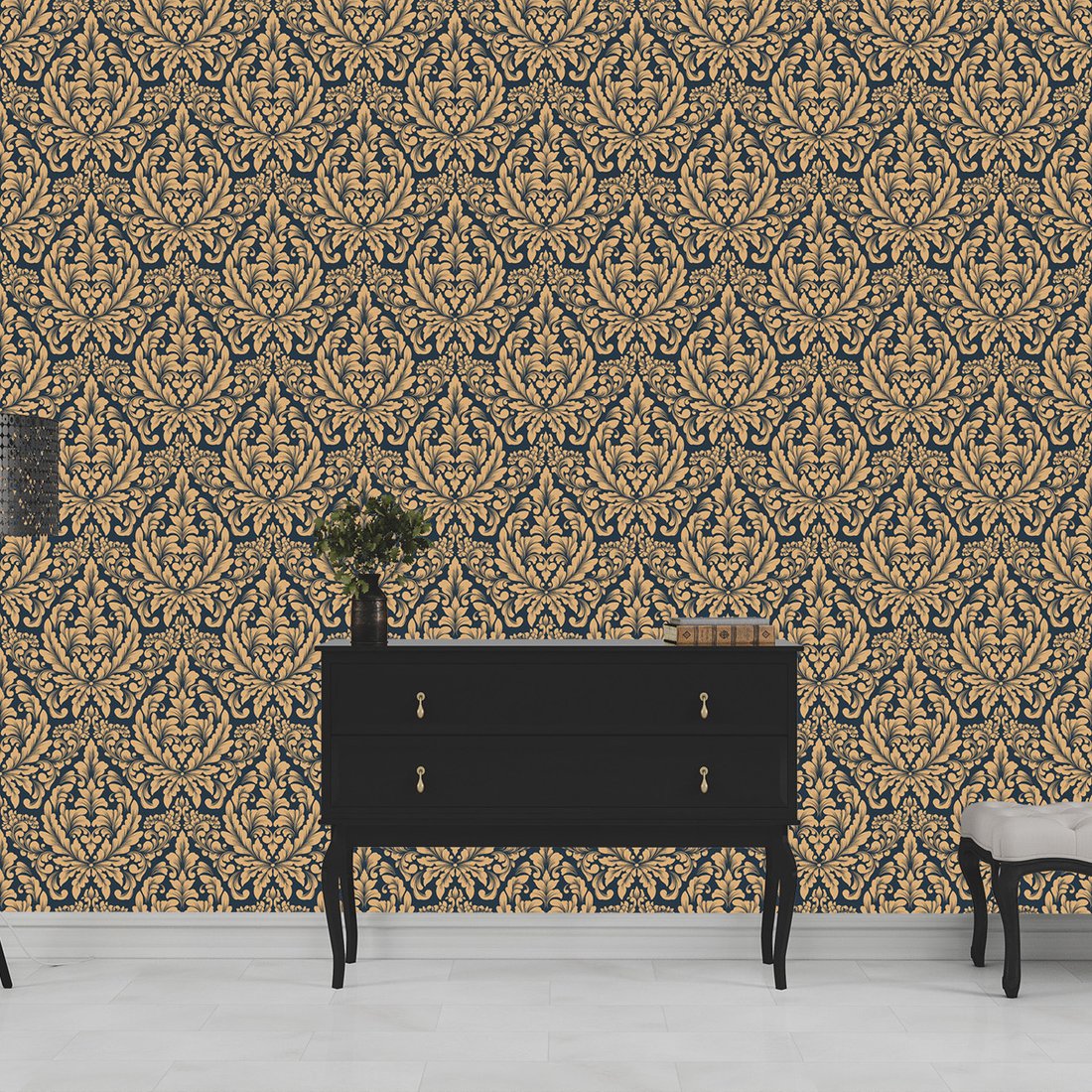 Tapeta - ornament, liście, dekoracja