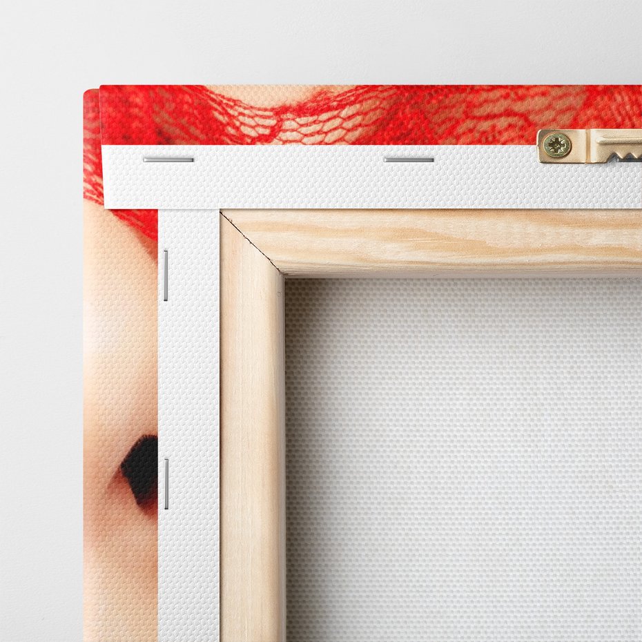 Obraz na płótnie - usta, paznokcie, czerwony