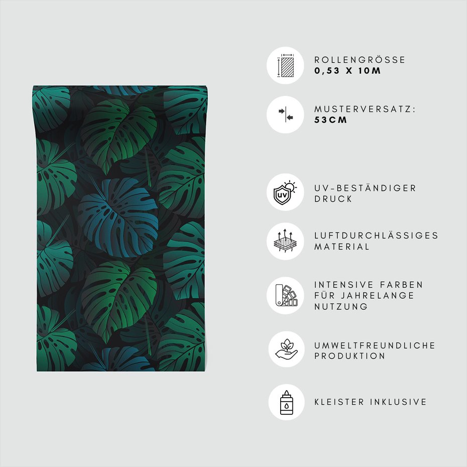 Tapeta - liście, monstera, tło