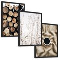 Zestaw obrazy w ramie, plakaty - drewno, zima, sweter - rama czarna