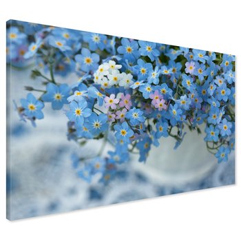 Obraz na płótnie - niezapominajki, kwiaty, wiosna