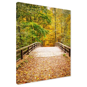 Obraz na płótnie - jesień, most, liście
