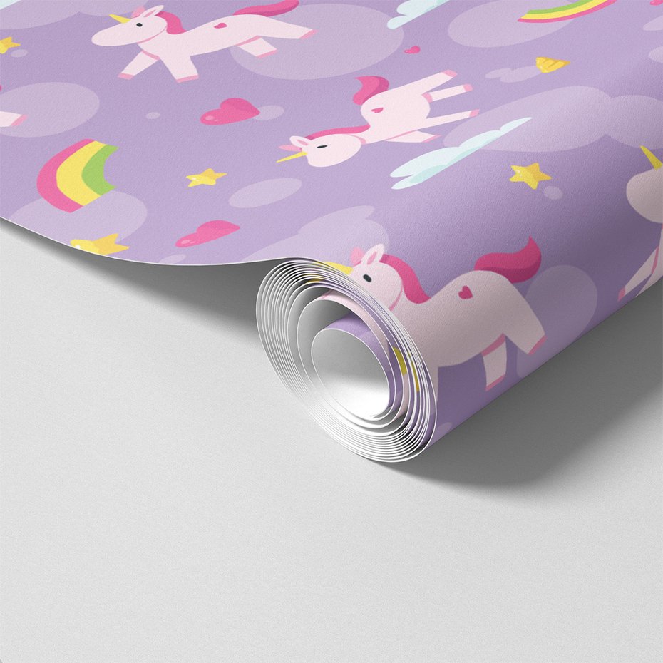 Tapeta - dziecięca, jednorożce, tęcze, gwiazdy