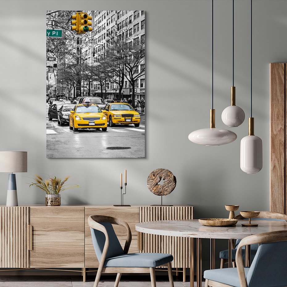 Obraz na płótnie - miasto, taksówki, ulica