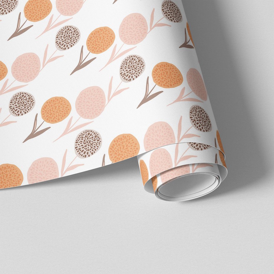 Tapeta - kwiaty, liście, abstrakcja