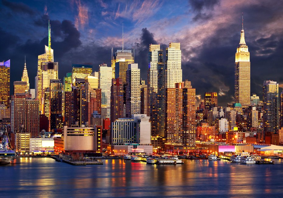 Fototapeta - miasto, noc, panorama