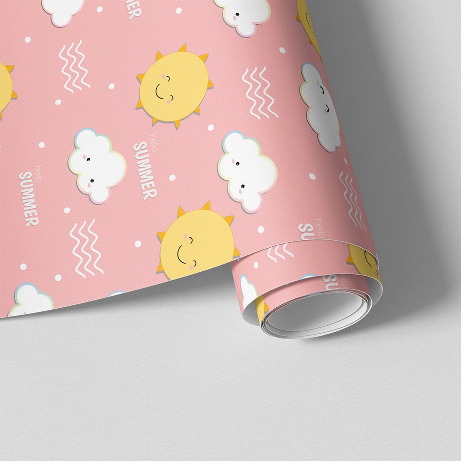 Tapeta - dziecięca, słońce, chmura, lato