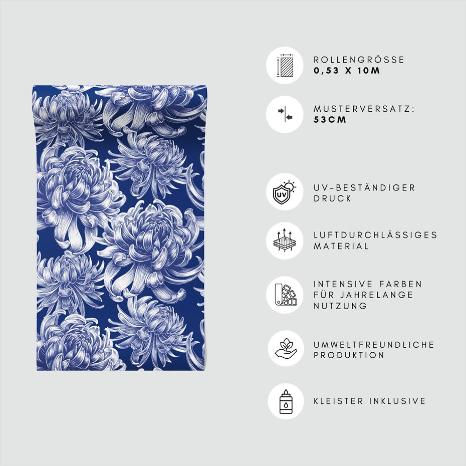 Tapeta - kwiaty, ornament, elegancja