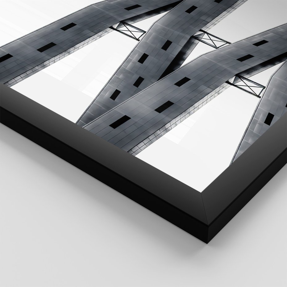 Zestaw obrazy w ramie, plakaty - architektura, budynki, minimalizm - rama czarna