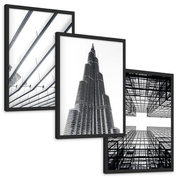 Zestaw obrazy w ramie, plakaty - architektura,budynek,struktura - rama czarna