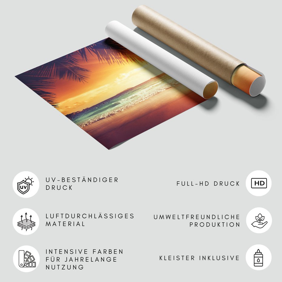 Fototapeta - plaża, morze, palmy