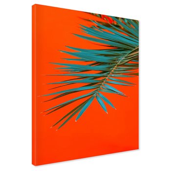 Obraz na płótnie - liść palmy, pomarańczowy, abstrakcja