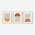 Zestaw obrazy w ramie, plakaty - abstrakcja, minimalizm, wzory - rama drewno