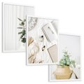 Zestaw obrazy w ramie, plakaty - rośliny, wnętrze, dekoracje - rama biała